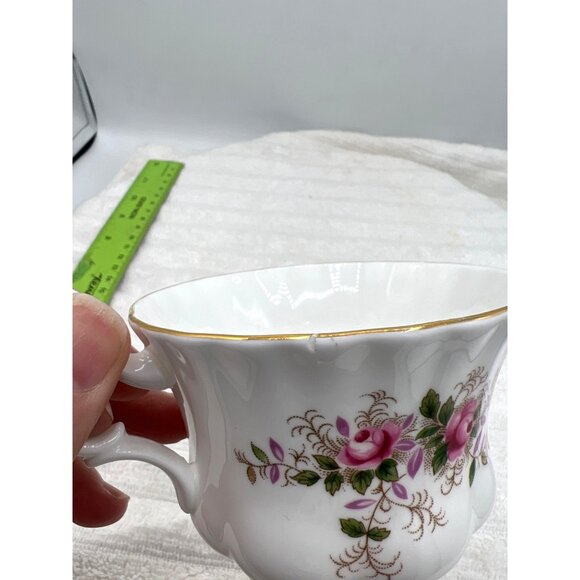 Royal Albert Lavender Rose Tea Cup Saucer Bone China Pink Green Floral Fluted - Picture 10 of 12